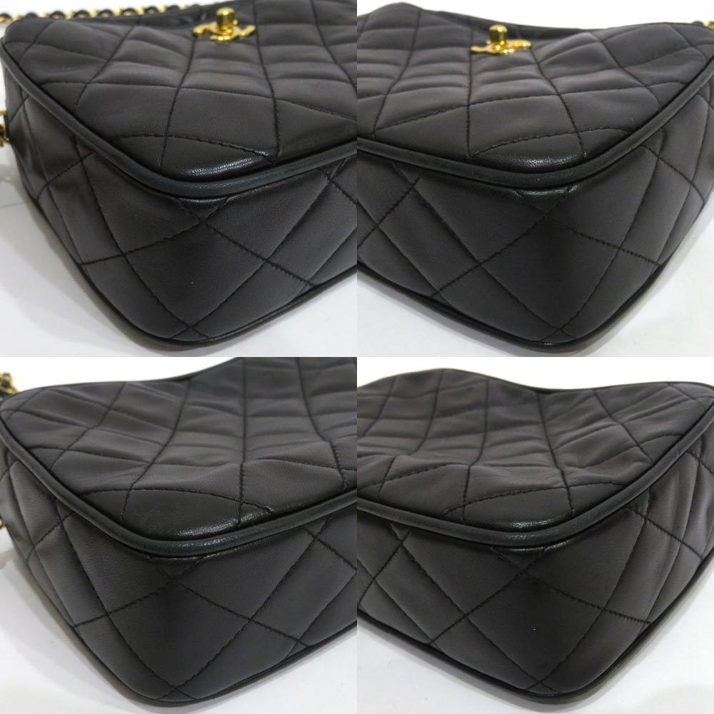 Chanel Lambskin Single Chain Shoulder Bag Matelasse Black - Picture 7 of 10